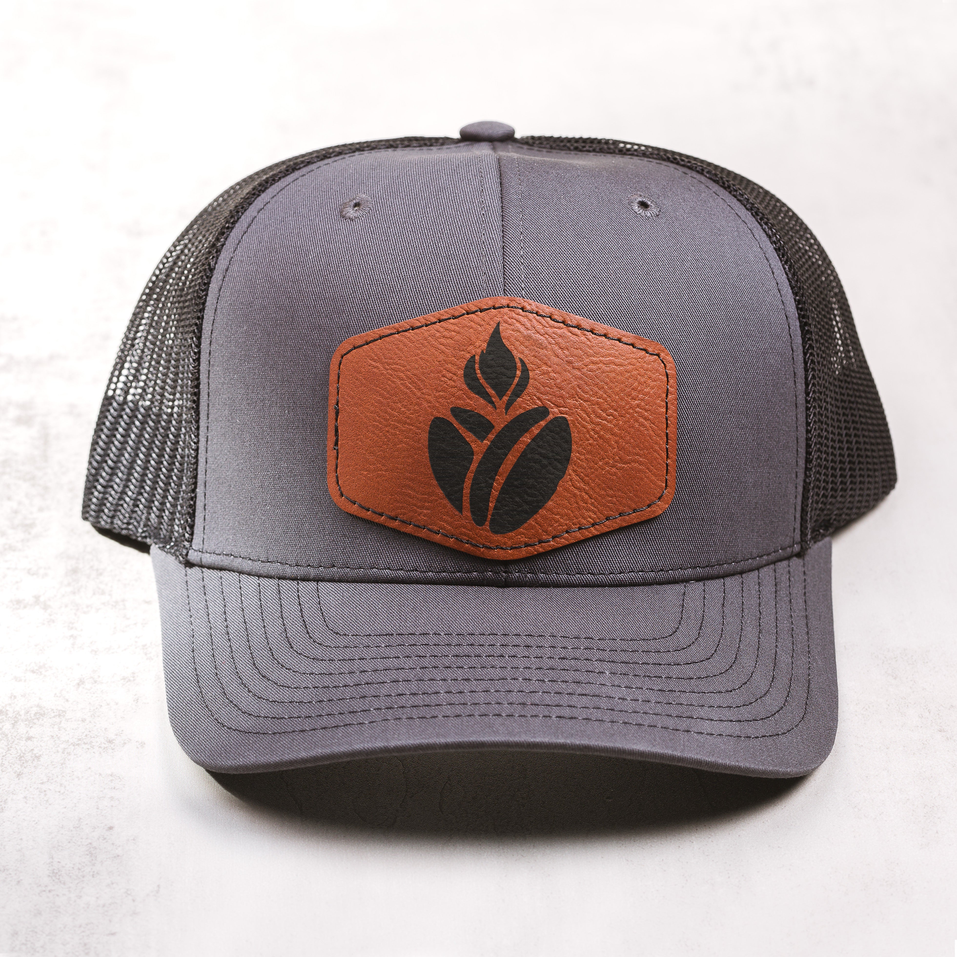 Catholic Coffee Logo Leather Patch Ball Cap