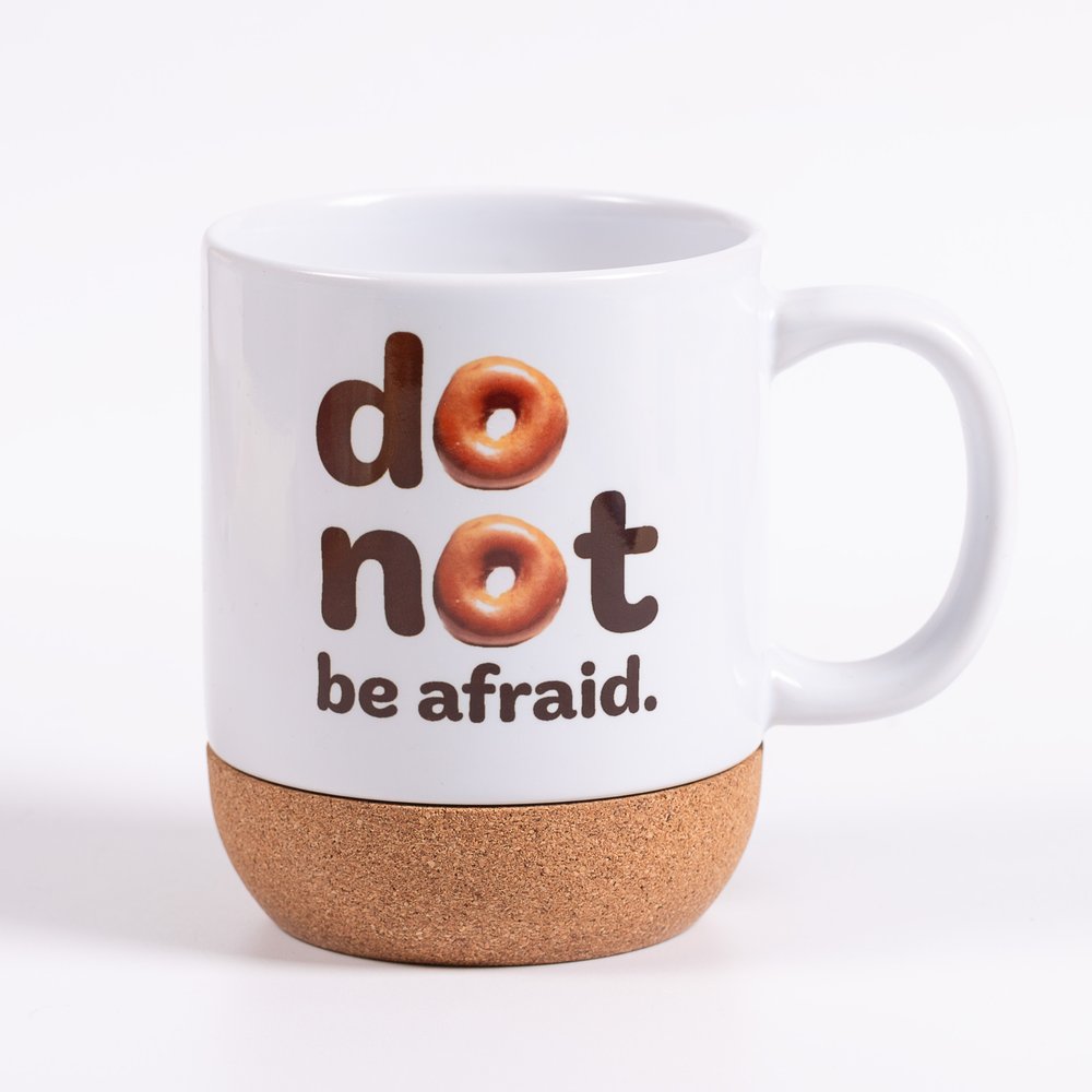 Donut Be Afraid Cork Bottom Coffee Mug