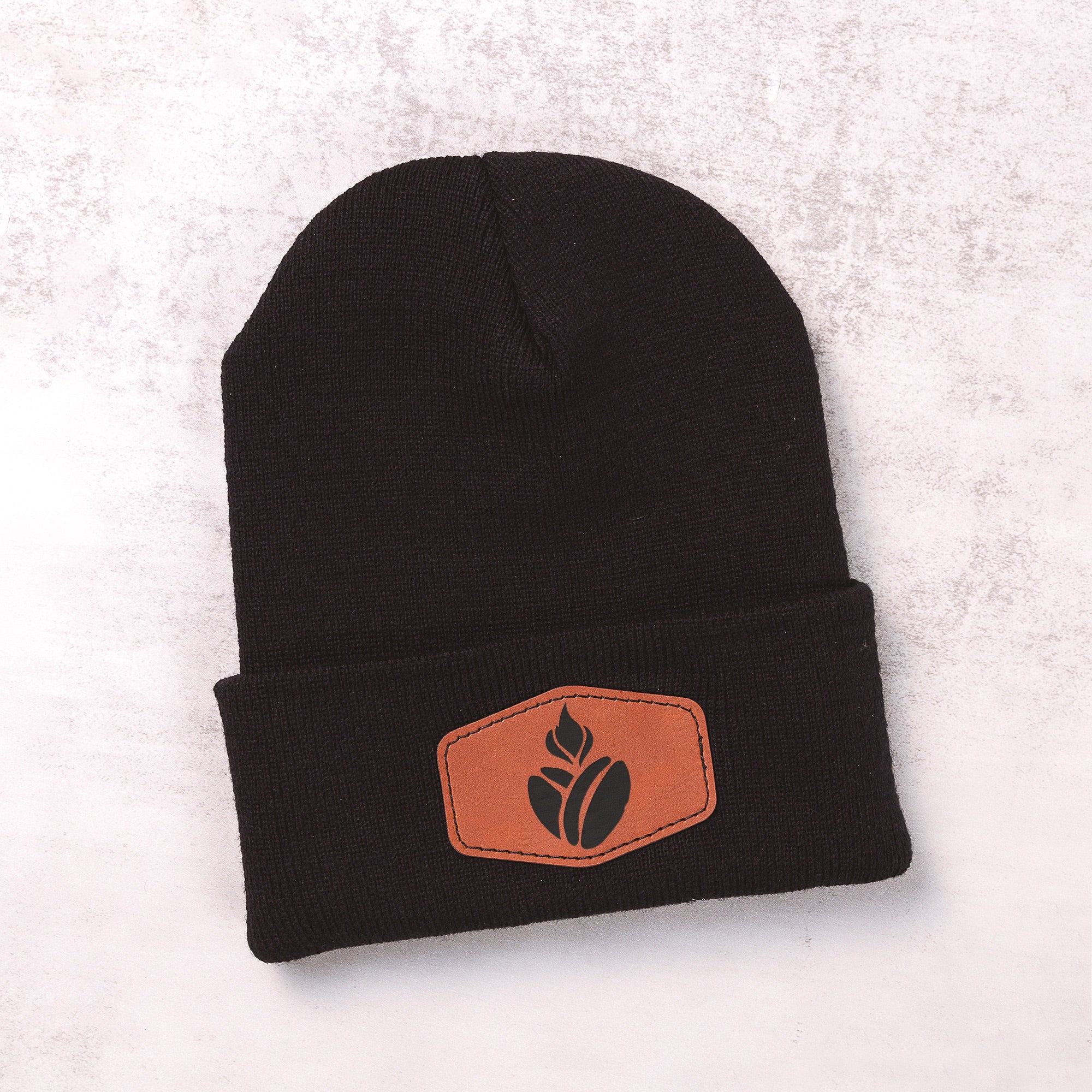 Catholic Coffee Logo Leather Patch Beanie