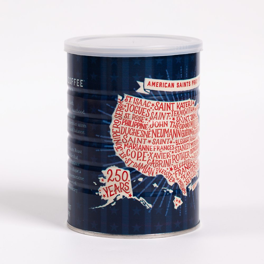 American Saints Medium Roast Coffee in 250th Anniversary Commemorative Can