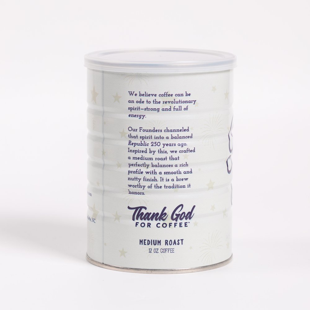 God Bless America Medium Roast Coffee in 250th Anniversary Commemorative Can