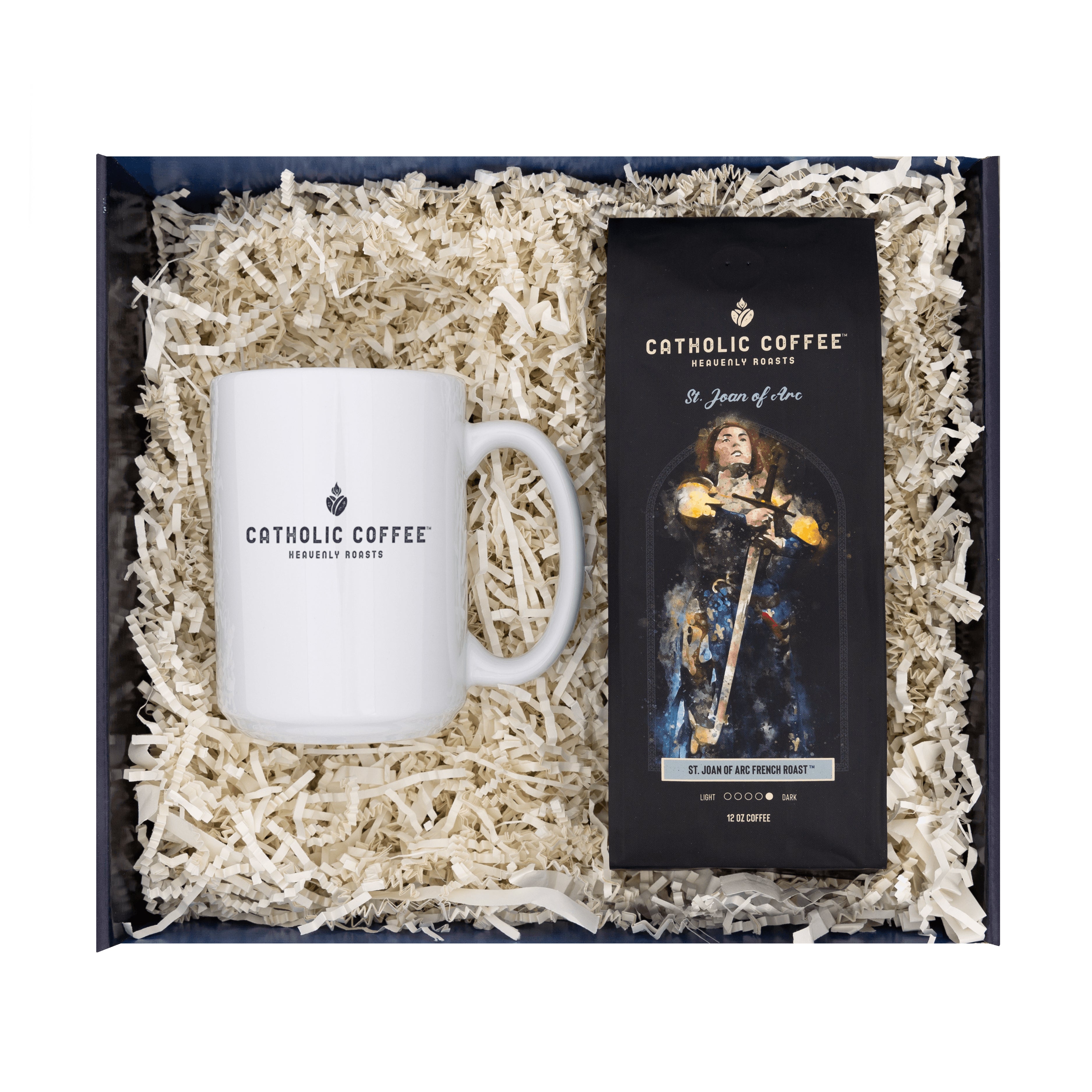St. Joan of Arc French Roast Coffee & White Mug Gift Set