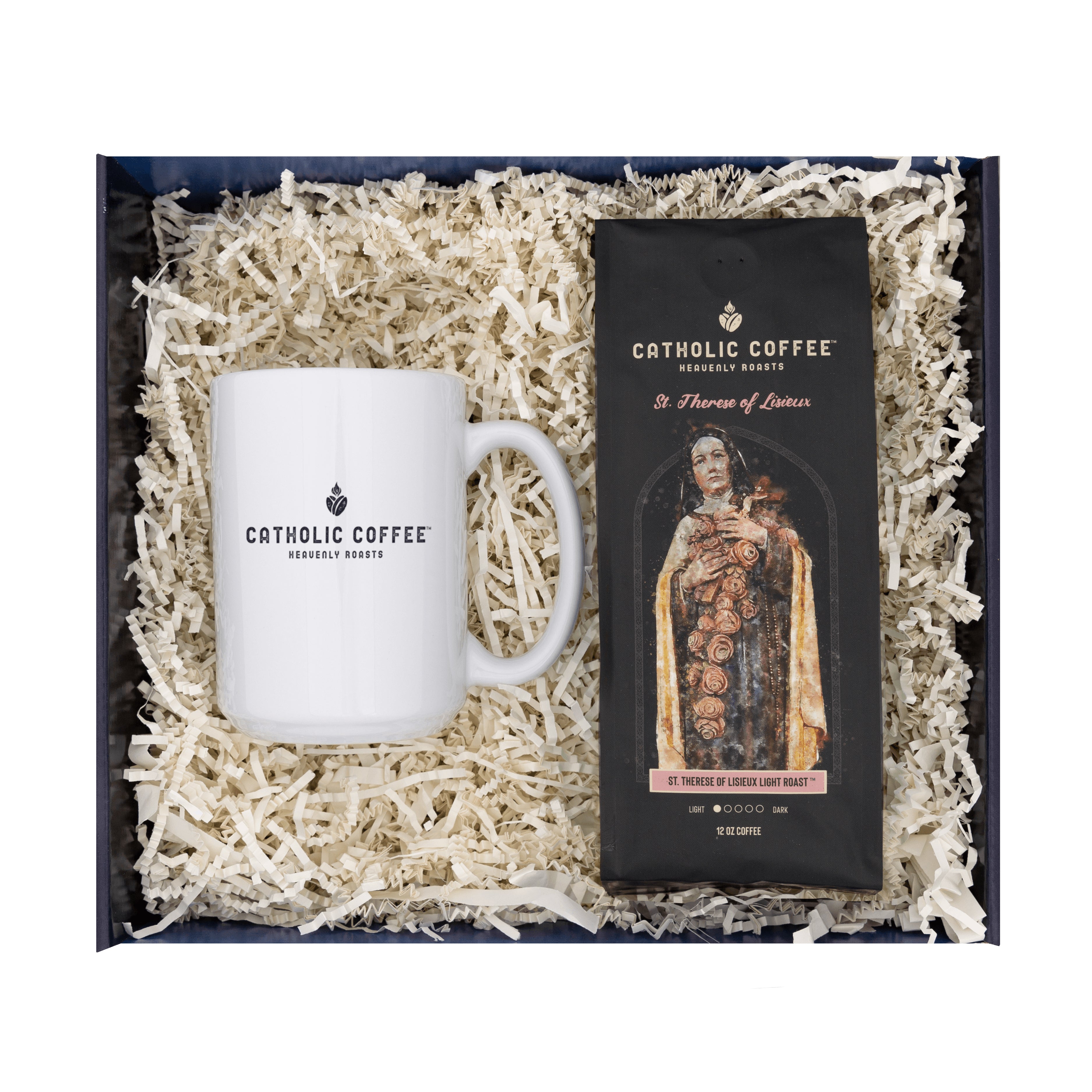St. Therese of Lisieux Light Roast Coffee & White Mug Gift Set