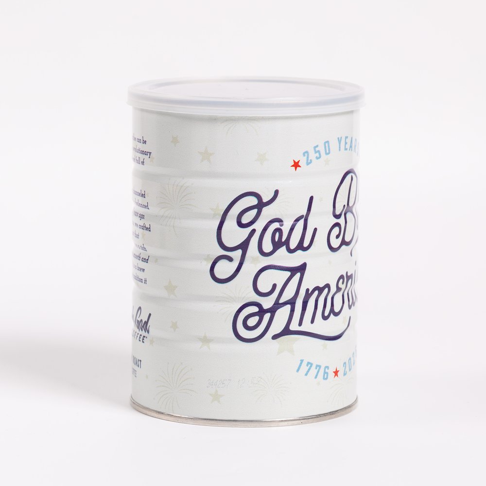 God Bless America Medium Roast Coffee in 250th Anniversary Commemorative Can