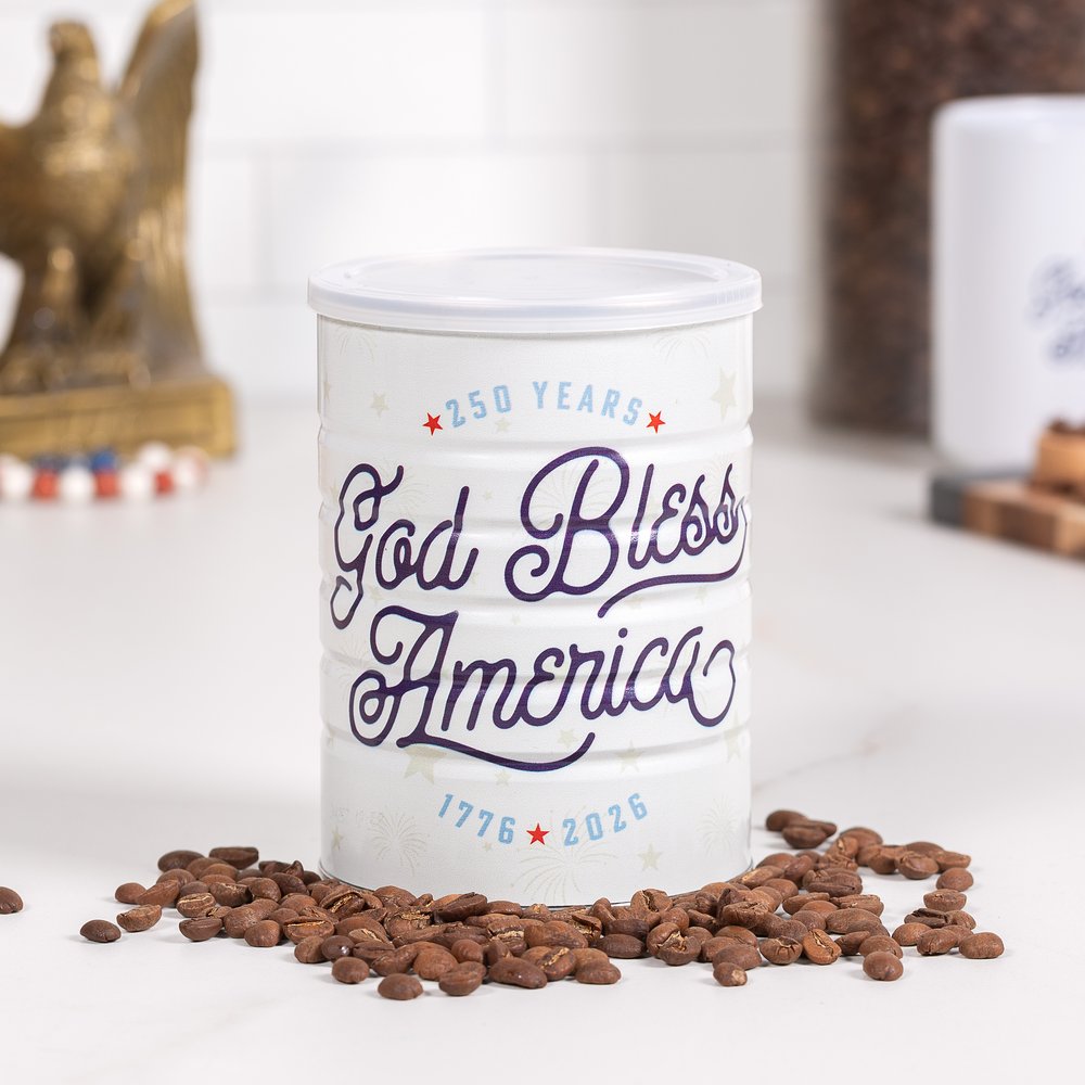 God Bless America Medium Roast Coffee in 250th Anniversary Commemorative Can