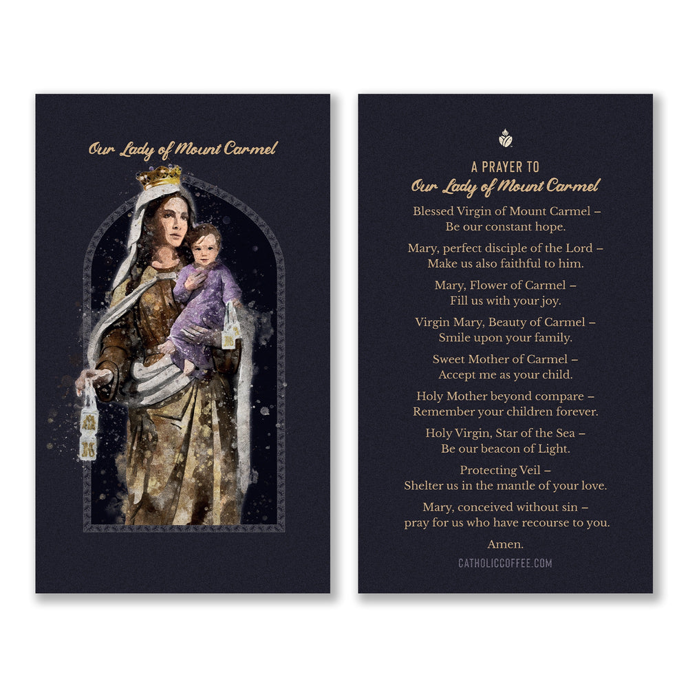 Our Lady of Mount Carmel Prayer Card - Pack of 3 | Catholic Coffee®