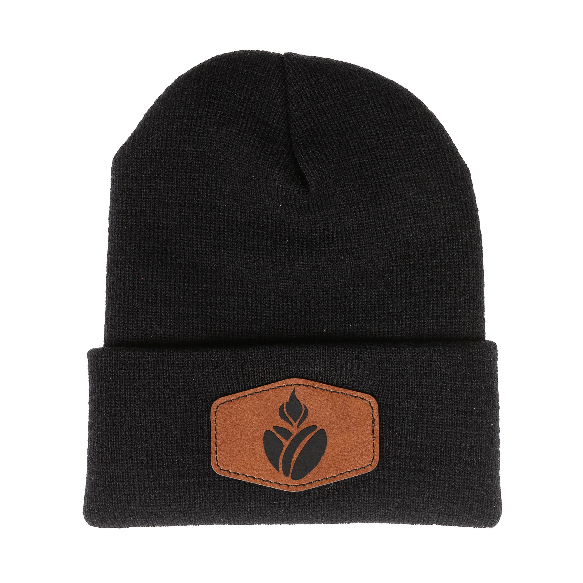 Catholic Coffee Logo Leather Patch Beanie