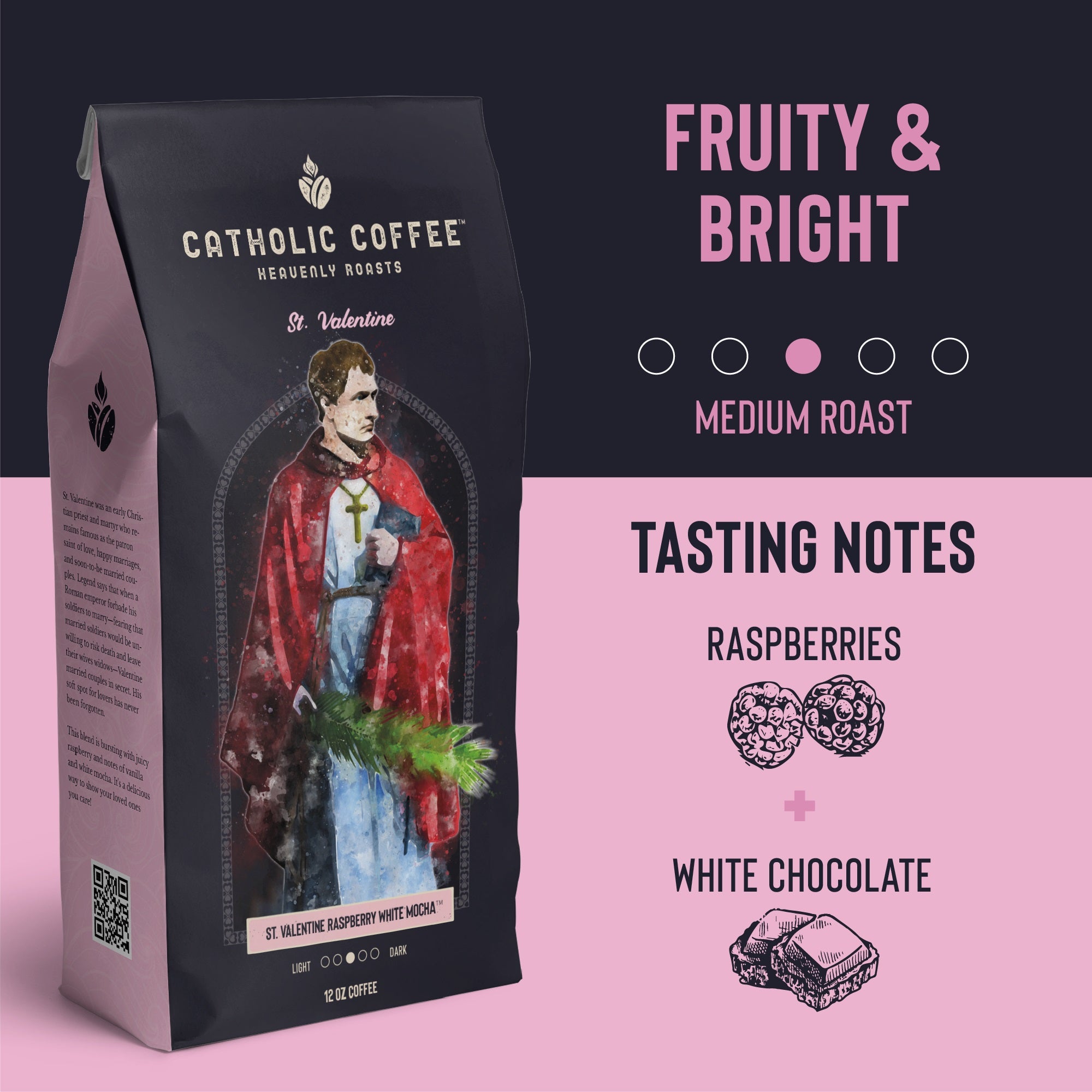 Christian Dela Rosa 五十鈴40g20缶 St. Valentine Raspberry White Mocha Coffee - 12 oz. Bag