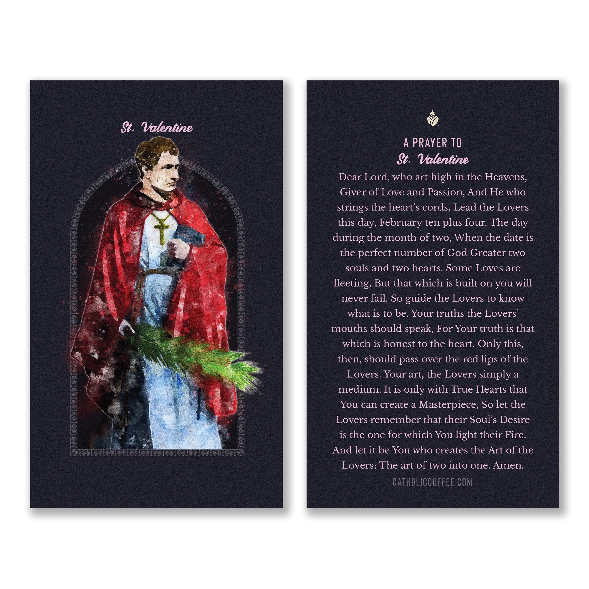 St. Valentine Prayer Card - Pack of 3