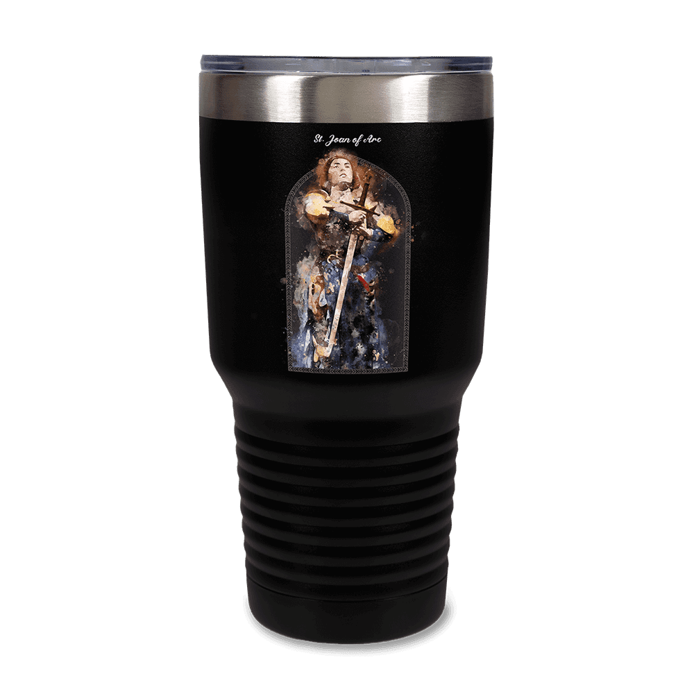 St. Joan of Arc Black Insulated Tumbler