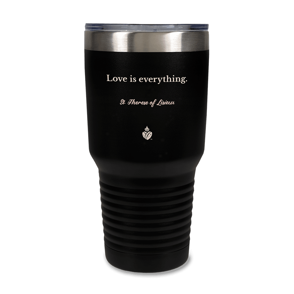 St. Therese Quote Black Tumbler