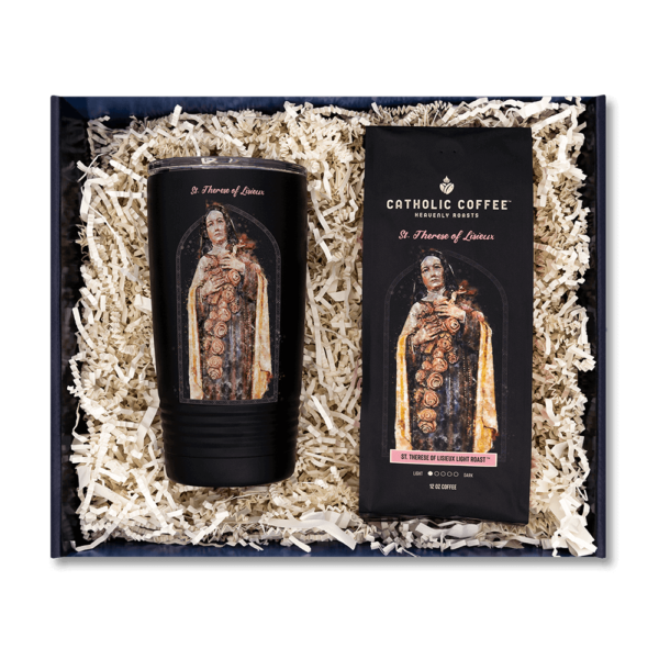 St. Therese of Lisieux Light Roast Coffee and Tumbler Gift Set