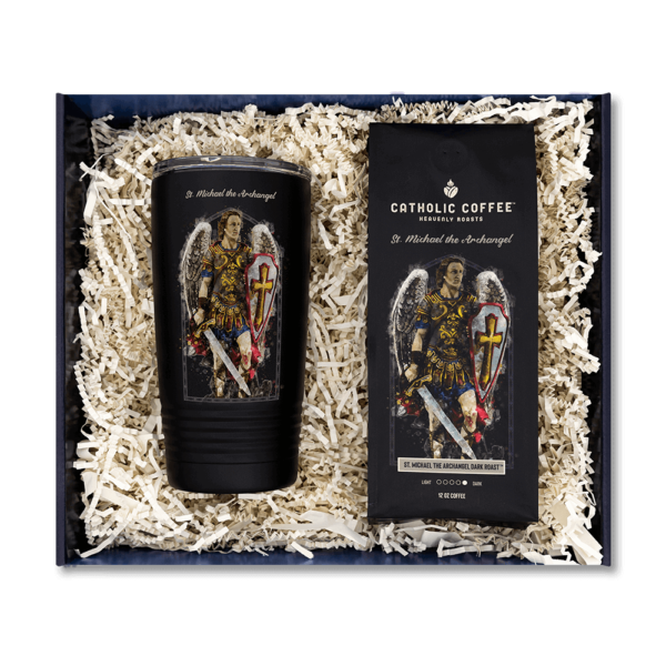 St. Michael The Archangel Dark Roast Coffee and Tumbler Gift Set