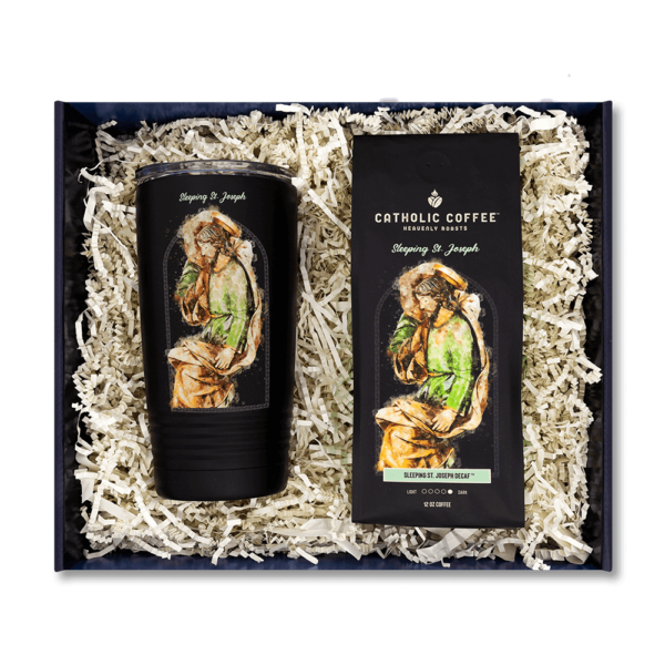 Sleeping St. Joseph Decaf Coffee and Tumbler Gift Set