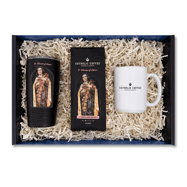 St. Therese of Lisieux Light Roast Coffee, Tumbler, & Mug Gift Set