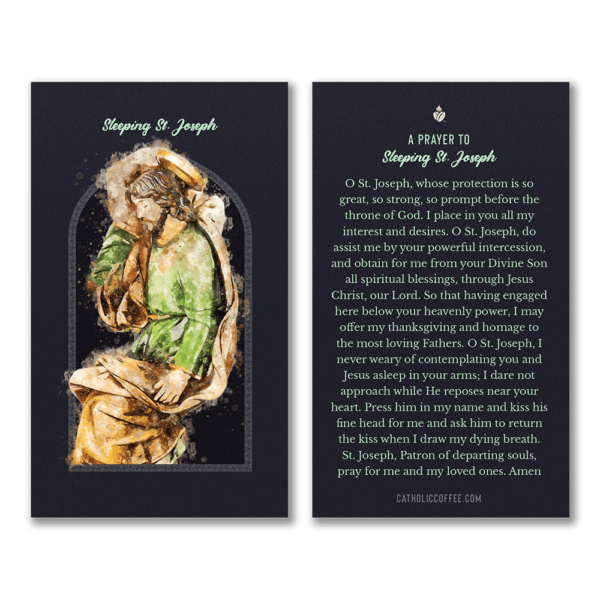 Sleeping St. Joseph Prayer Card Pack of 3