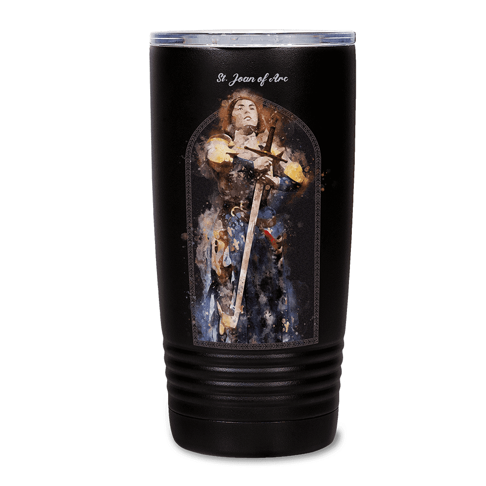 St. Joan of Arc Black Insulated Tumbler